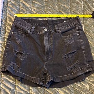 American Eagle Outfitters Black High-Waisted Jean Shorts